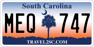 SC license plate MEQ747