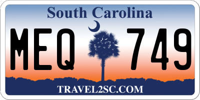 SC license plate MEQ749