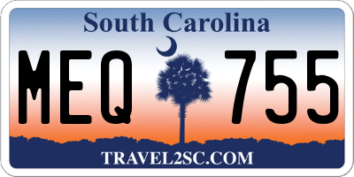 SC license plate MEQ755