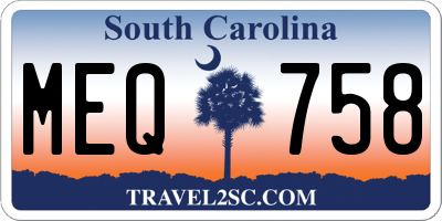SC license plate MEQ758