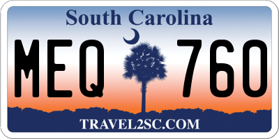 SC license plate MEQ760