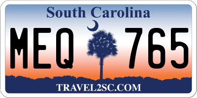 SC license plate MEQ765