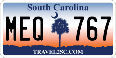 SC license plate MEQ767