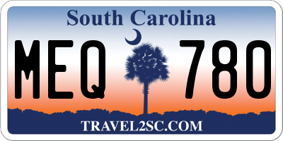 SC license plate MEQ780