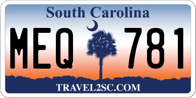 SC license plate MEQ781