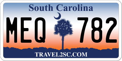 SC license plate MEQ782