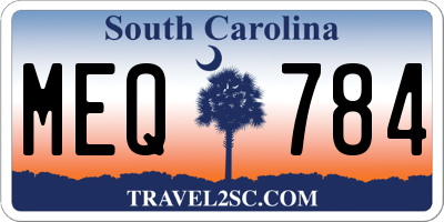 SC license plate MEQ784