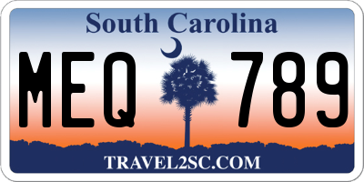 SC license plate MEQ789