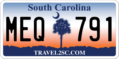 SC license plate MEQ791