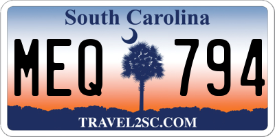 SC license plate MEQ794