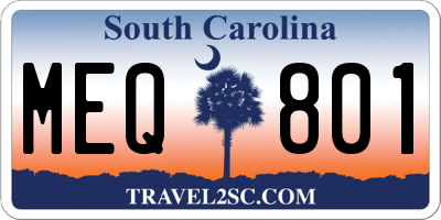 SC license plate MEQ801
