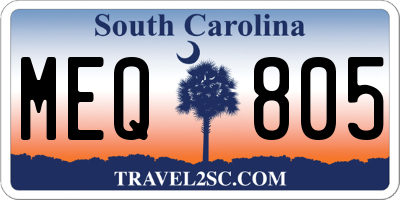 SC license plate MEQ805