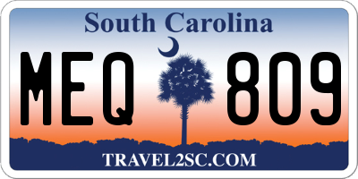 SC license plate MEQ809