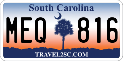 SC license plate MEQ816