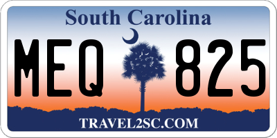 SC license plate MEQ825