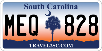 SC license plate MEQ828