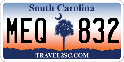 SC license plate MEQ832