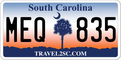 SC license plate MEQ835