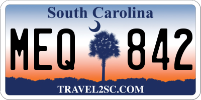 SC license plate MEQ842