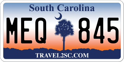 SC license plate MEQ845