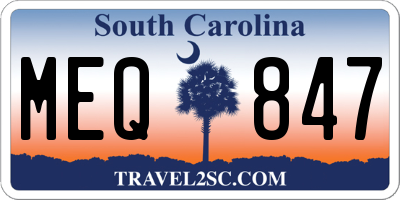 SC license plate MEQ847