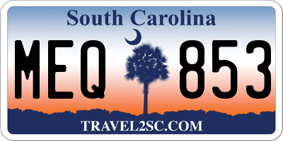 SC license plate MEQ853