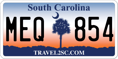 SC license plate MEQ854