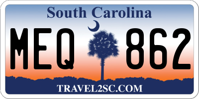 SC license plate MEQ862