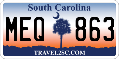SC license plate MEQ863