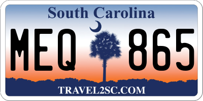 SC license plate MEQ865
