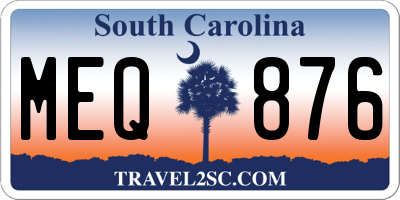 SC license plate MEQ876