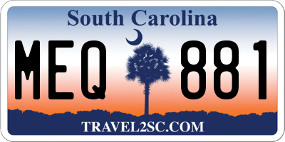 SC license plate MEQ881