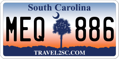 SC license plate MEQ886