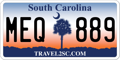 SC license plate MEQ889