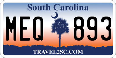 SC license plate MEQ893