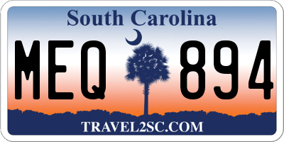 SC license plate MEQ894