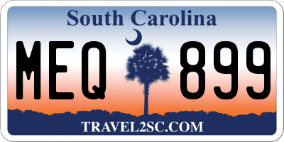 SC license plate MEQ899