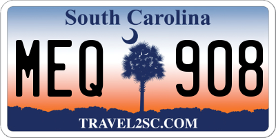 SC license plate MEQ908
