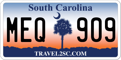 SC license plate MEQ909