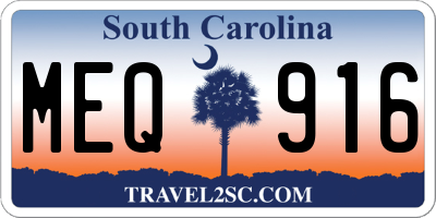 SC license plate MEQ916