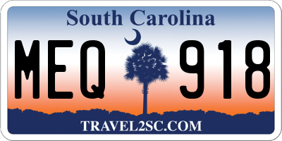 SC license plate MEQ918