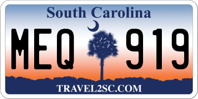 SC license plate MEQ919