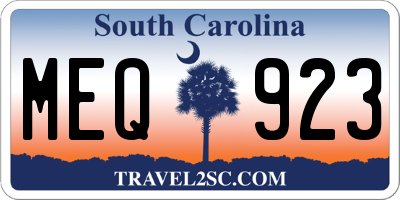 SC license plate MEQ923