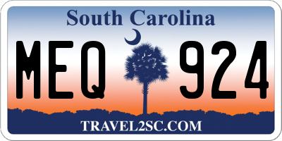 SC license plate MEQ924