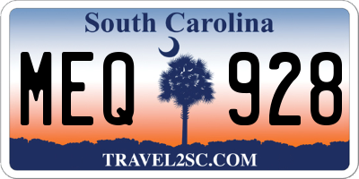 SC license plate MEQ928