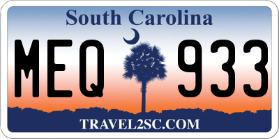 SC license plate MEQ933
