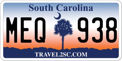 SC license plate MEQ938