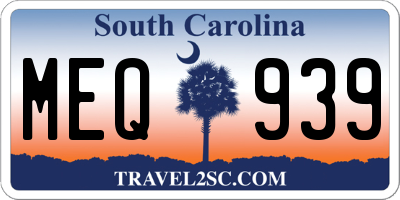 SC license plate MEQ939