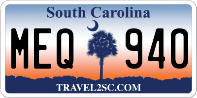 SC license plate MEQ940
