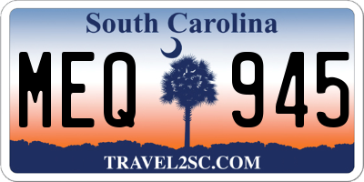 SC license plate MEQ945